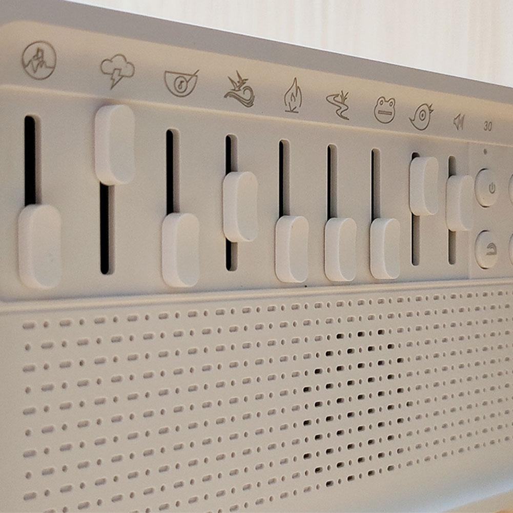 White Noise Sleep Sound Machine Flame Air Diffuser Humidifier with BT Speaker & Night Light for Adults Sleeping Meditation