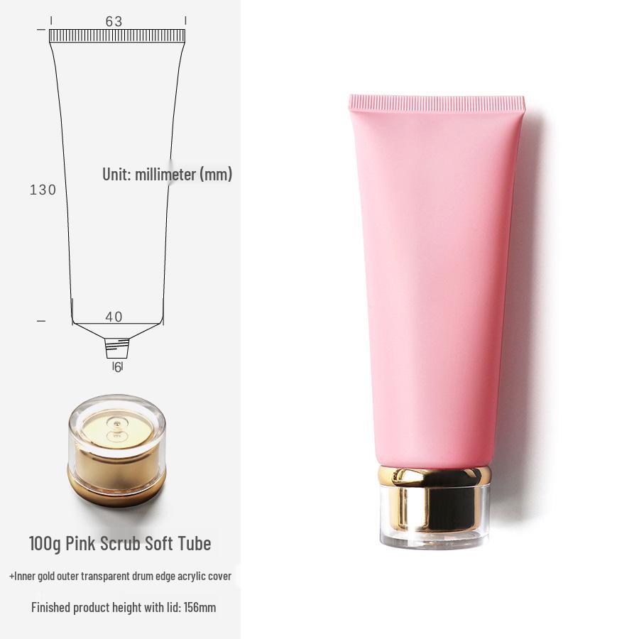 100g/ml Pink Frosted Soft Tube Bottle for Body Lotion, Facial Cleanser, Face Wash - Travel Size Cosmetic Packaging