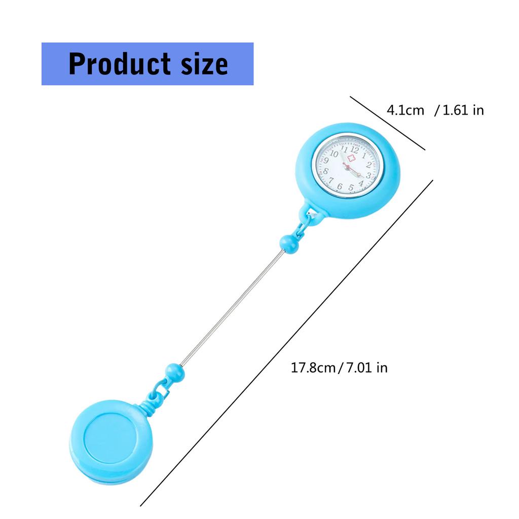 Perlefestbar ID-holder med belteklemme, uttrekkbar ID-rull med lysende sykepleierklokke for sykepleier, lege, student, lærer