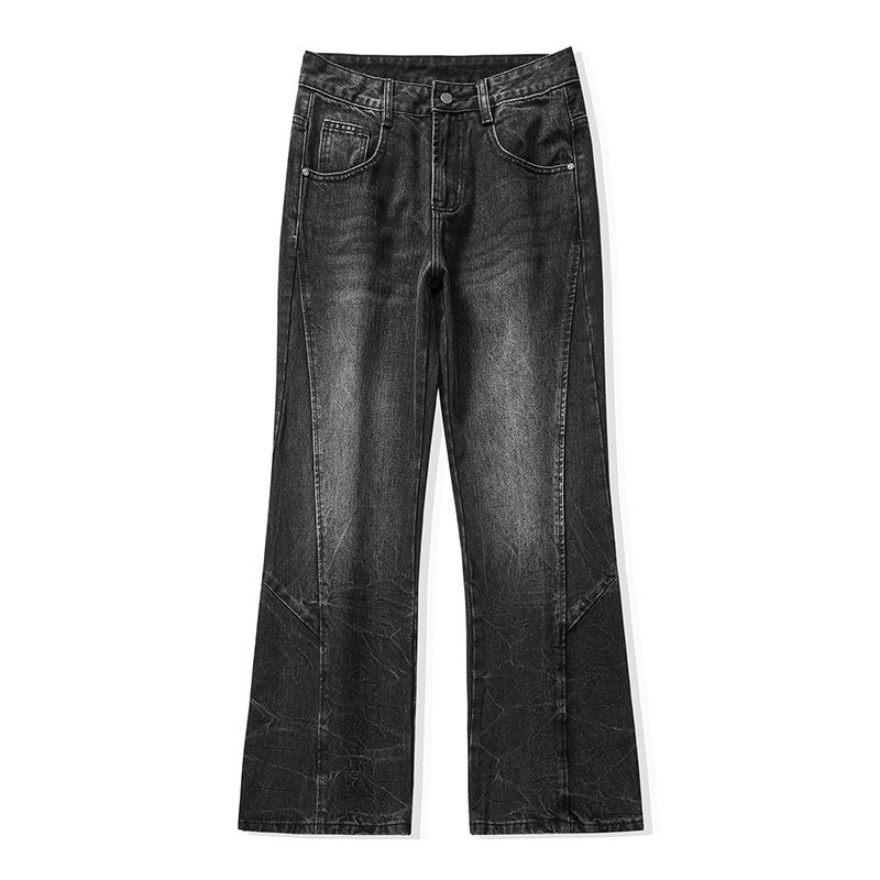 

Черные джинсы клеш средней посадки для мужской осени и зимы, новые облегающие брюки клеш 40 чёрный