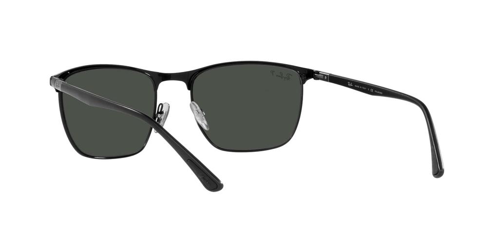 Sunglasses RB3686 Matte Dark Gray Contrast Enhanced Polarized Size 57 Ray-Ban Black/Black/Chromance/Crystal Lenses,