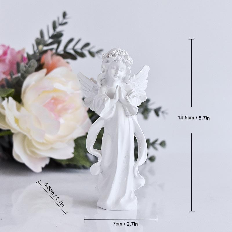 European Classic Praying Angel Resin Crafts Ornament Little Girl Statue Home Desktop Decoration