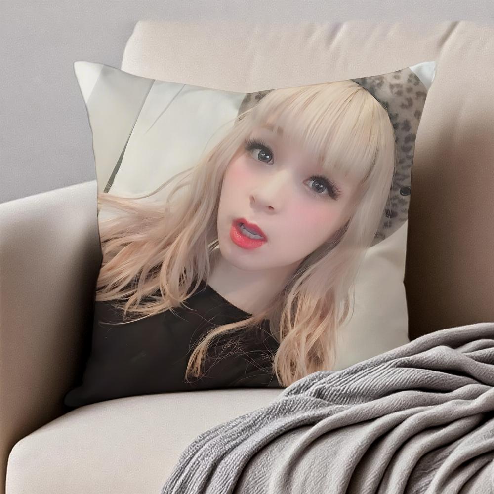 popular female singer MMARiA Cushion Cover Pillowcase Antidustmite Invisible Zipper Short Plush Sofa Cushion