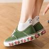 Women's Black & White Cartoon Embroidered Ankle Socks - Summer Thin Shallow Mouth Korean Style