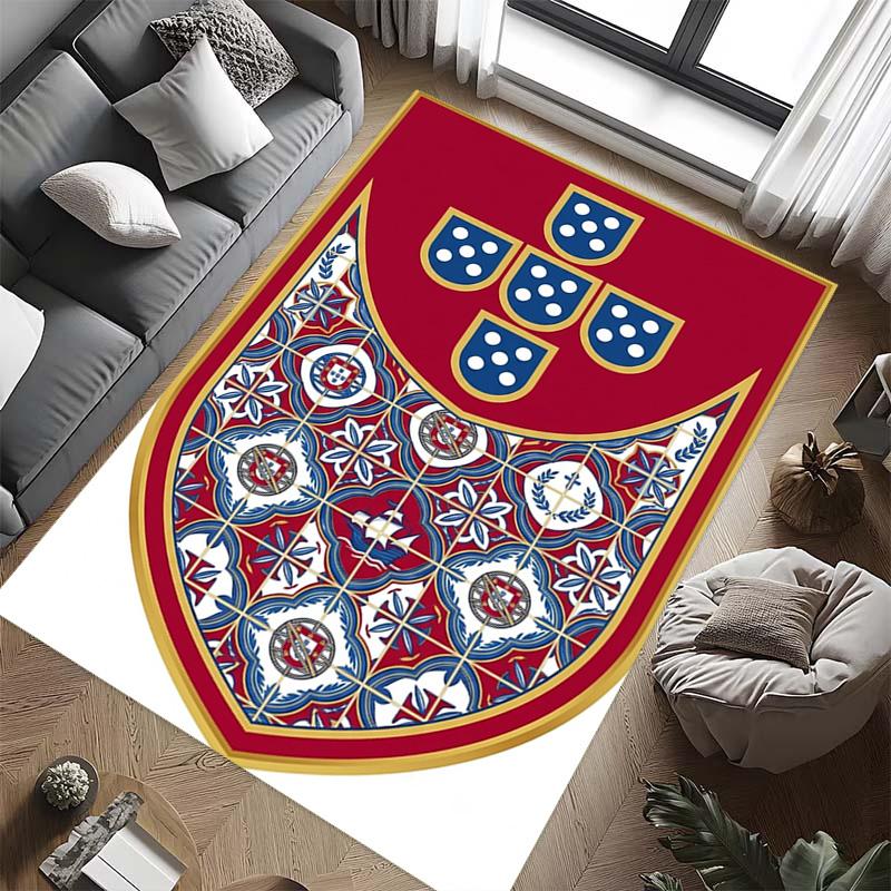 Royal Emblem Checkerboard Background carpet Living room and bedroom mats Suitable for all seasons Doormat Protective pad Fashion
