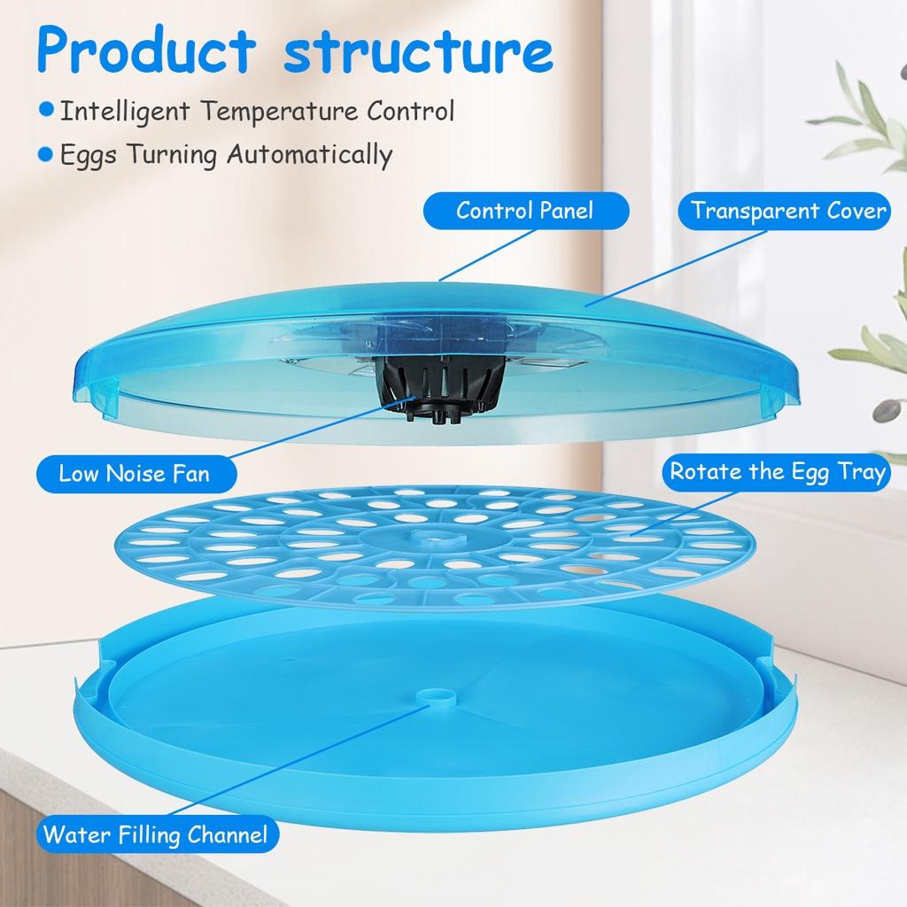 60W 52 Pcs Egg Incubator Hatching Chicks Fully Automatic Poultry Hatching Machine