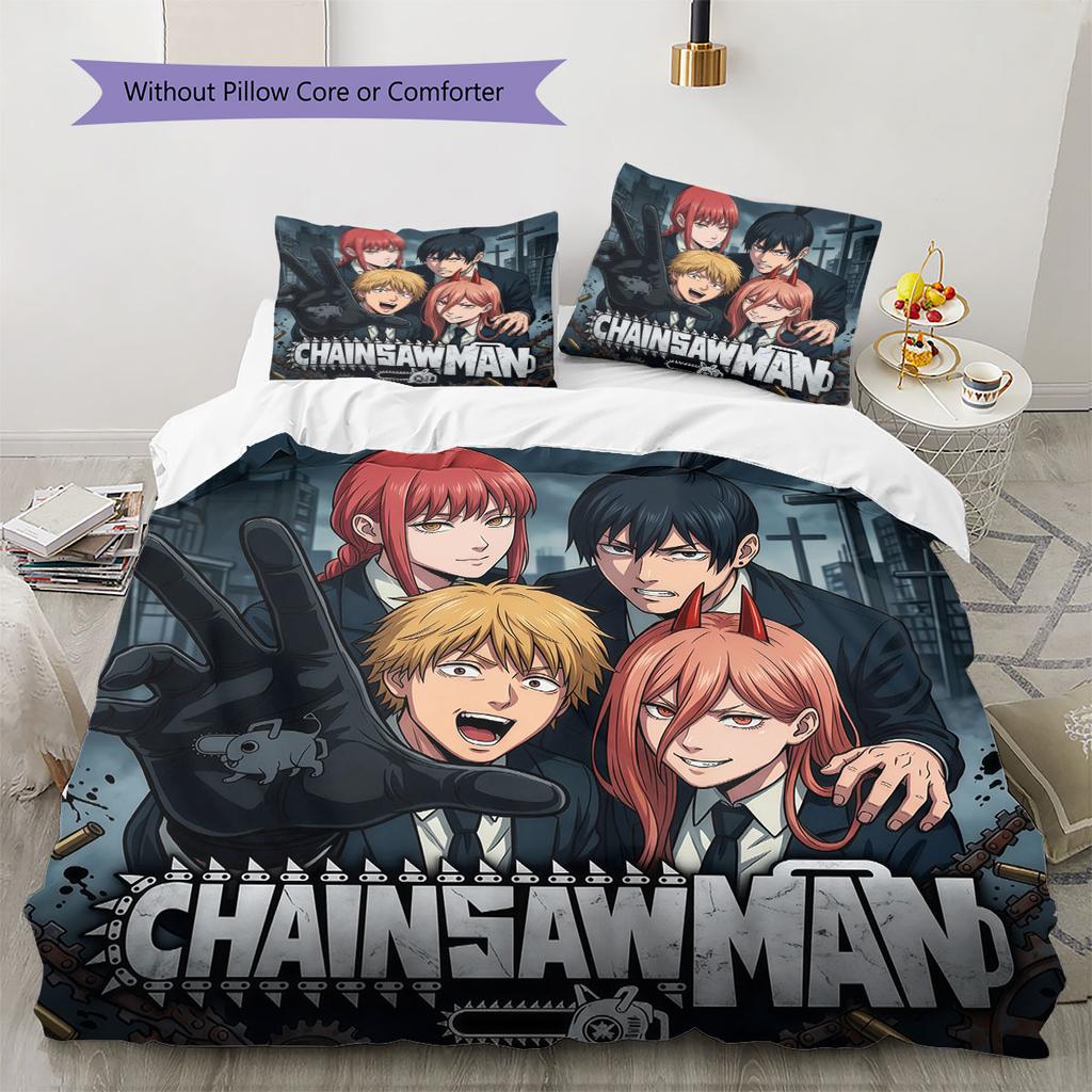 Chainsaw Man Soft Duvet Cover Child's Bedding Set,Extra Large Size Halloween Gifts Various Sizes Available -HE169