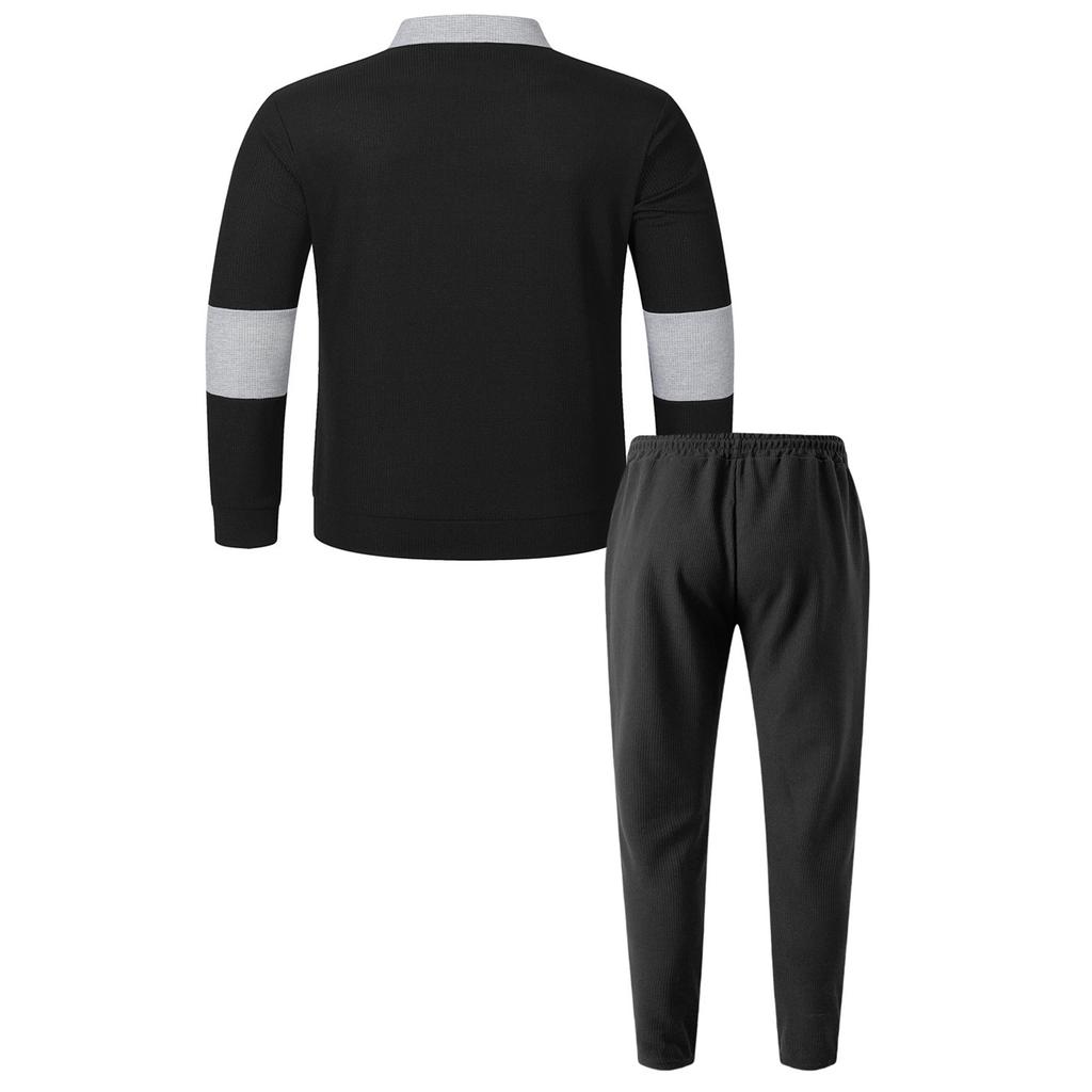 Herren  Freizeit  Umlegekragen  Lange Ärmel  Hose  Set