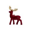 Plastic Flocking Reindeer Figurine with Sequined Ornament Festives Christmas Tabletop and Windowsill Decoration Gift