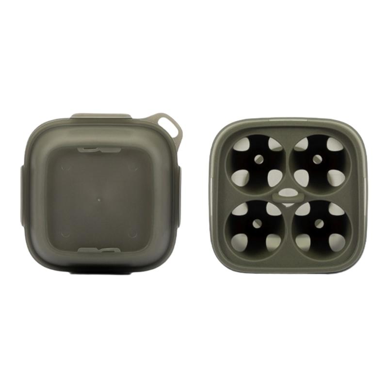 Practical 4 Compartment Eggs Container With Shockproof Silicone Protections Eggs Holder for Outdoor Camping Picnics