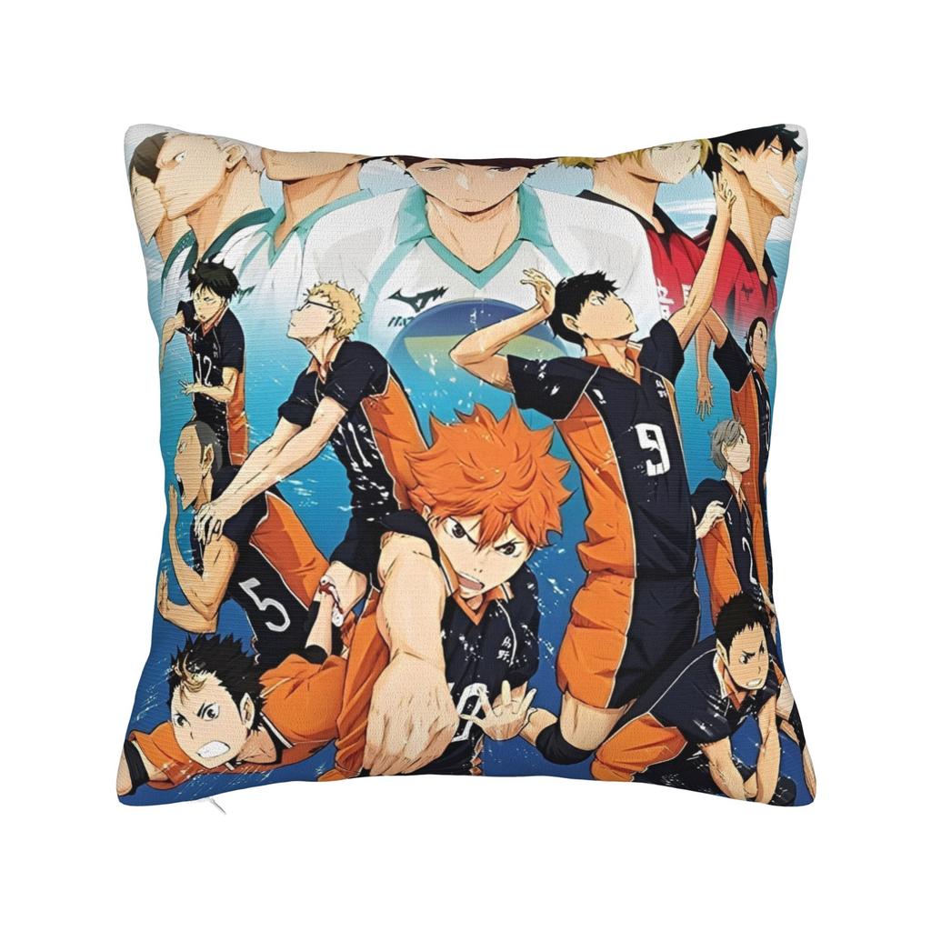Anime Haikyuu Quadratische Kissenhülle Bokuto Volleyball Kissenbezug Toller Reißverschluss Dekorative Kissenhülle für Auto 18x18