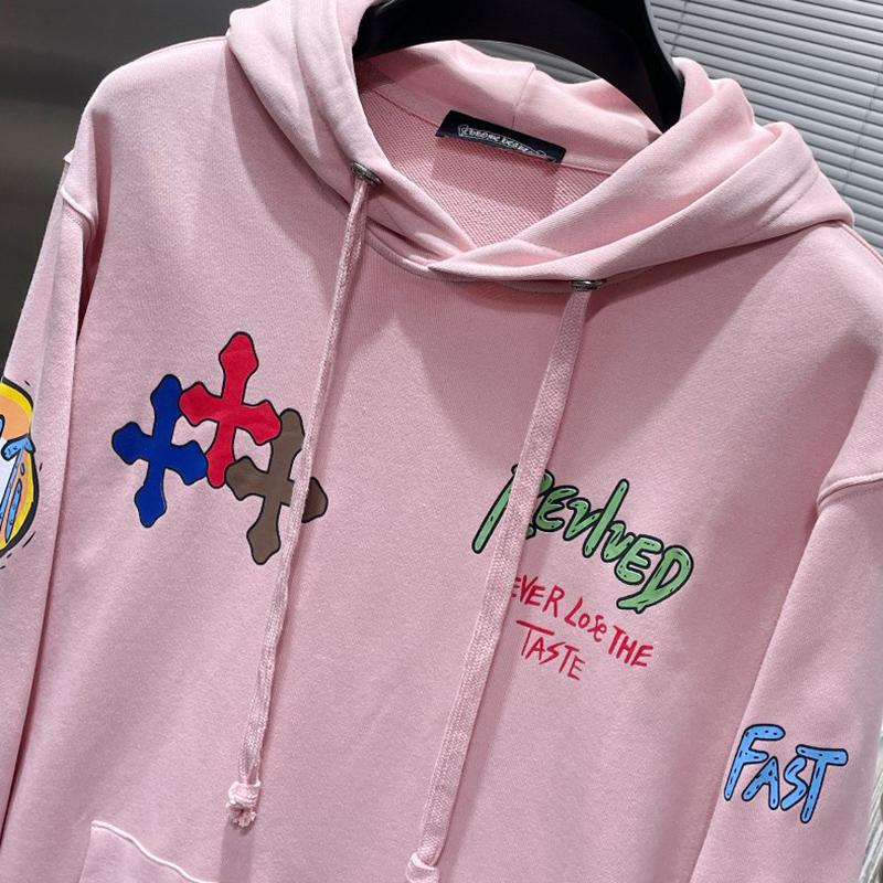 8601 CHROME HEARTS 2025 New Spring and Autumn Plus-size Thin Style Classic Style Logo Hooded Sweatshirt for Couples
