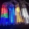 8 Tubes Solar/EU LED Meteor Shower Rain Lights Fairy String Light Waterproof Falling Raindrop Holiday Party Patio Decor 30/50CM