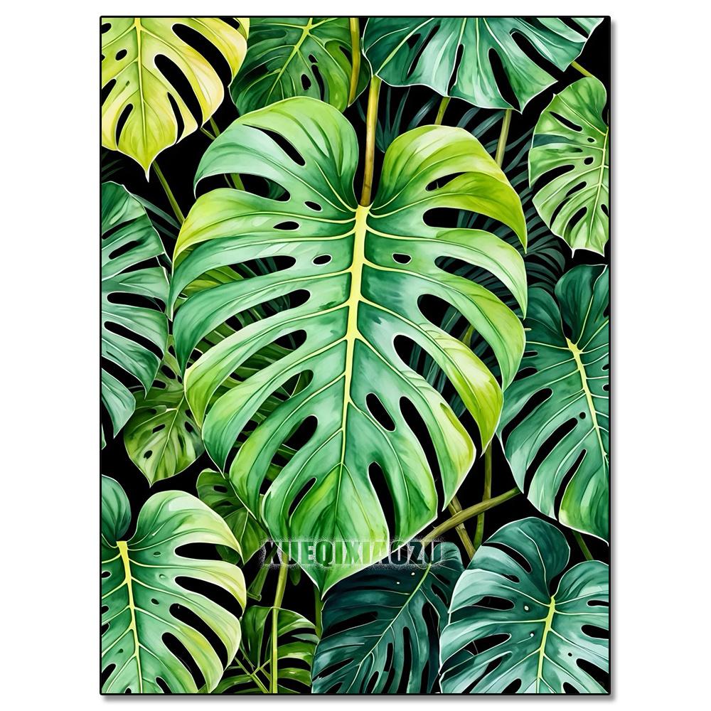 Akvarelllandskap Växtserie Diamantkonstmålning Dekoration Segelbåt Diy Full Strassmosaik Korsstygnsats Gåva