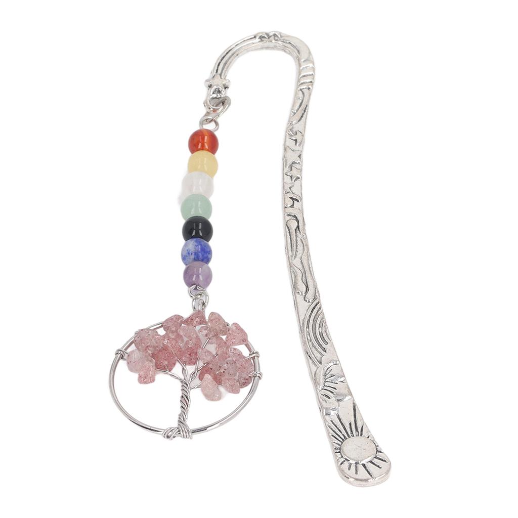 Segnalibro Albero di Pietra Decorativo Squisito Curativo 7 Chakra Segnalibro in Metallo per Insegnanti Studenti Donne