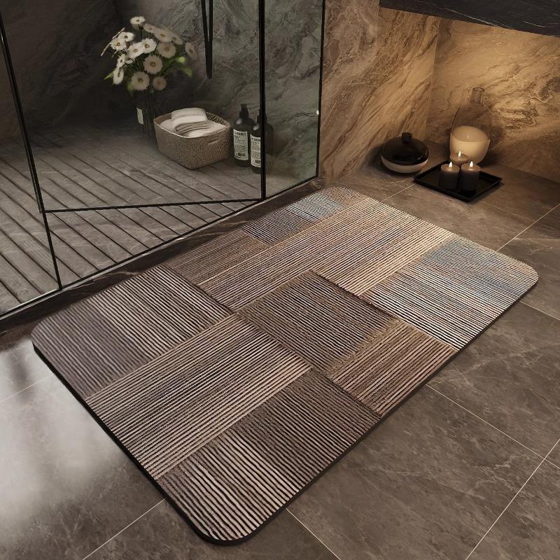 Minimalist Non-slip Floor Mat Kitchen Bathroom Shower Room Absorbent Quick Drying Carpet Wear-resistant Modern Easy To Maintain