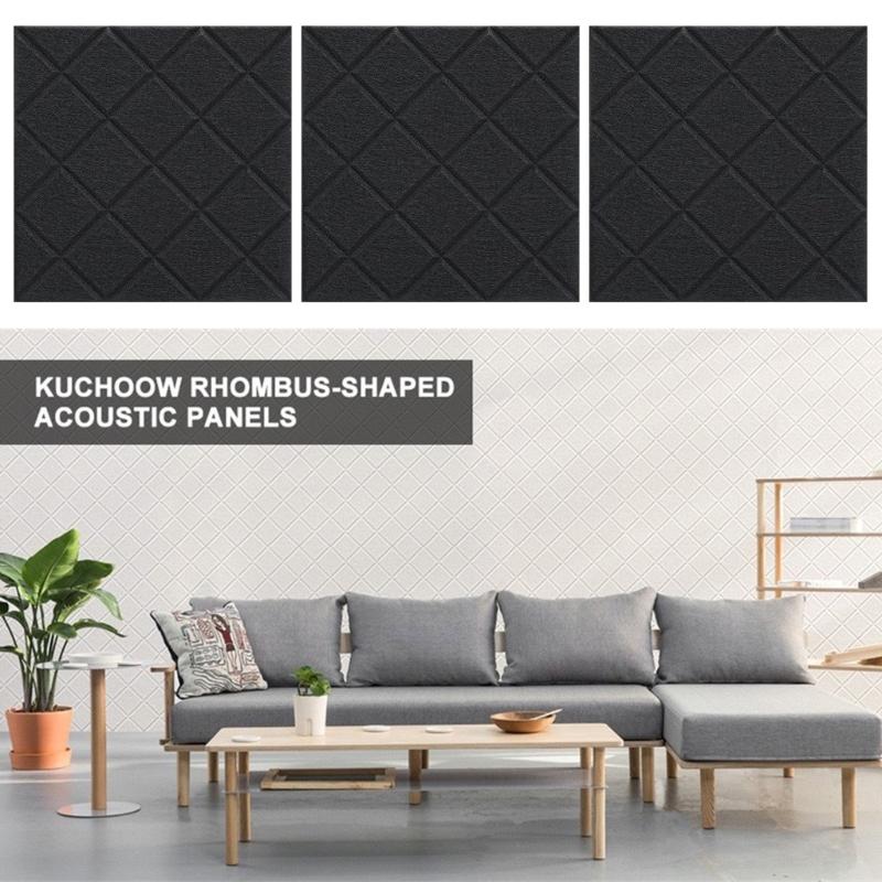 Set mit 12 selbstklebenden Akustikschaumstoffplatten Schalldämmende Wandpaneele Geeignet für Aufnahmestudios und Klassenzimmer
