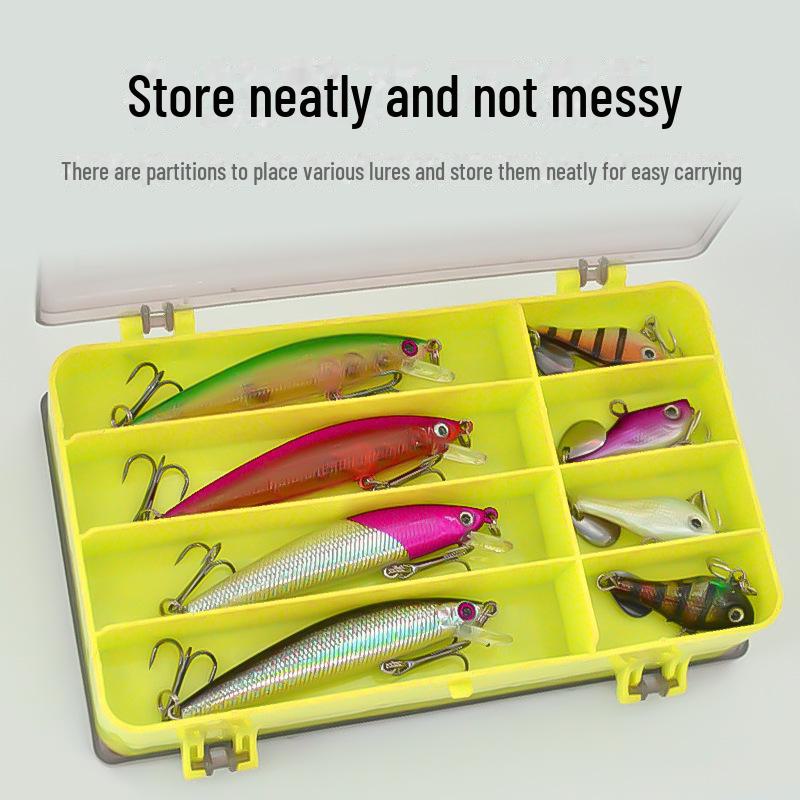 Dwustronna, dwuwarstwowa skrzynka na przynęty do przechowywania sprzętu wędkarskiego