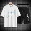 Men's Sets Summer Quick Drying Good Heart Printed Graphic T-shirts Suit Sports Sets Fashion Short Sleeve Tee + Shorts Outfit