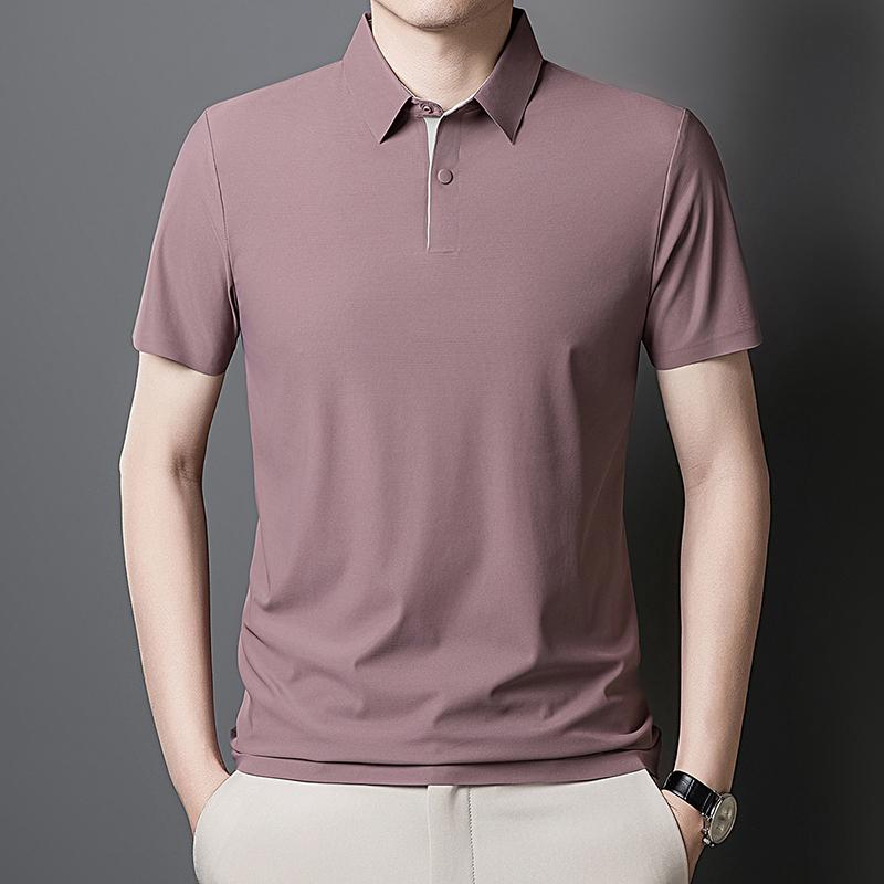 Short Sleeved Polo Shirt Men's Short Sleeved T-shirt Men's Solid Color Short Sleeved Pullover Sweatshirt Simple Polo Shirt Men's Short Sleeved T-shirt