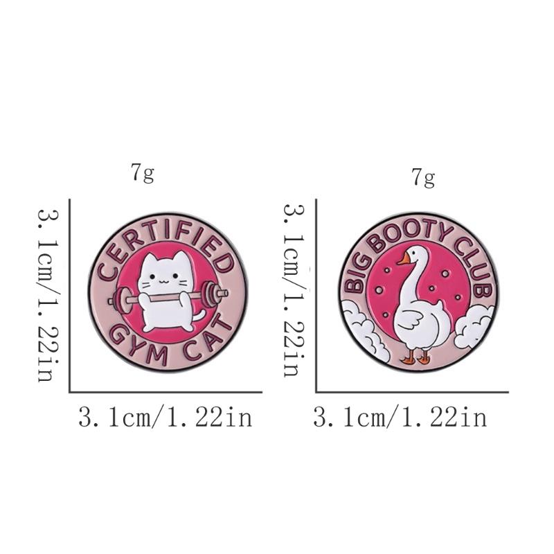 Amusing Weightlifting Animal Enamel Brooch Sturdy Alloy Sporty Accessory Gift