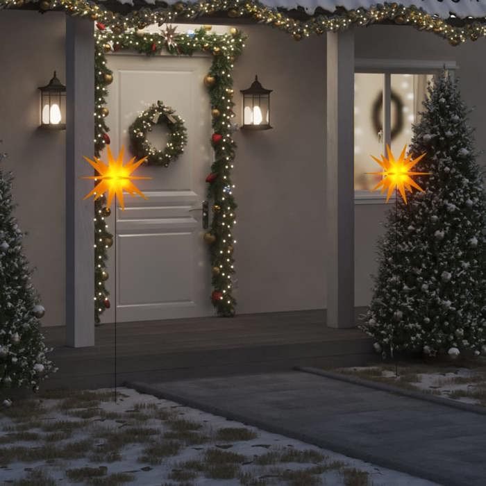 VidaXL Lumière de Noël avec Piquet LED Pliable, Éclairage d'Étoile de Noël, Décoration Lumineuse de Noël Intérieur 356192