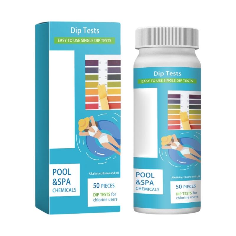 

50Pcs Swimming Pool Test Strips Hot Tub Test Strips Accurate Test Quick Accurate Tester Paper for Measurement 1