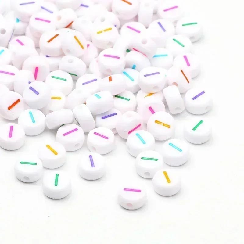 Acrylic A-Z 26 Letter Round Beads Colorful Alphabet Loose Spacer Beads For Jewelry Making Diy Bracelet Necklace Accessories