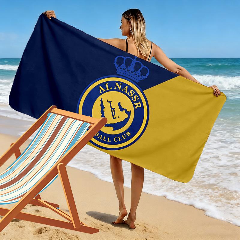 Al Nassr FC Print Beach Towel, Large Soft Quick Dry Towel for Beach Camping Swimming