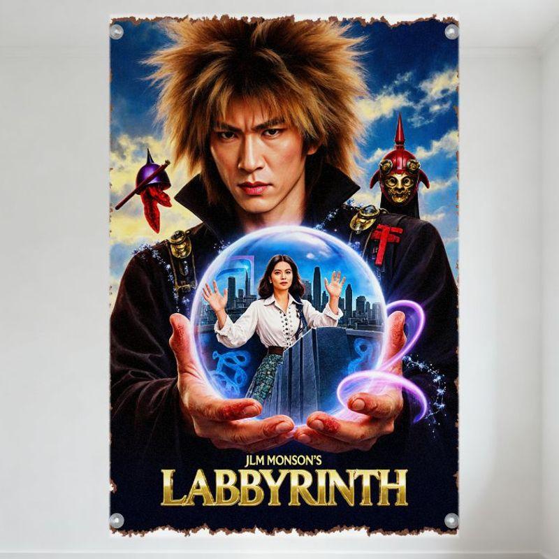 Металлическая жестяная табличка JLM Monson s Labyrinth Gothic Fantasy, Винтажная кинопленка, Настенная табличка для декора дома, бара, клуба, мужской берлоги 20x30cm（7.8x11.8inch）