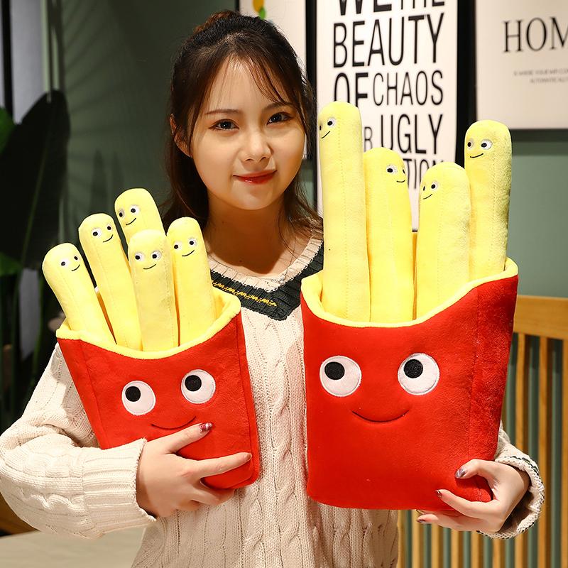 Soutien Émotionnel Frites Souriantes Peluche Jouet en Peluche Oreiller de Canapé en Peluche Accessoires de Voiture Accessoires de Jeu de Faire semblant pour Enfants T