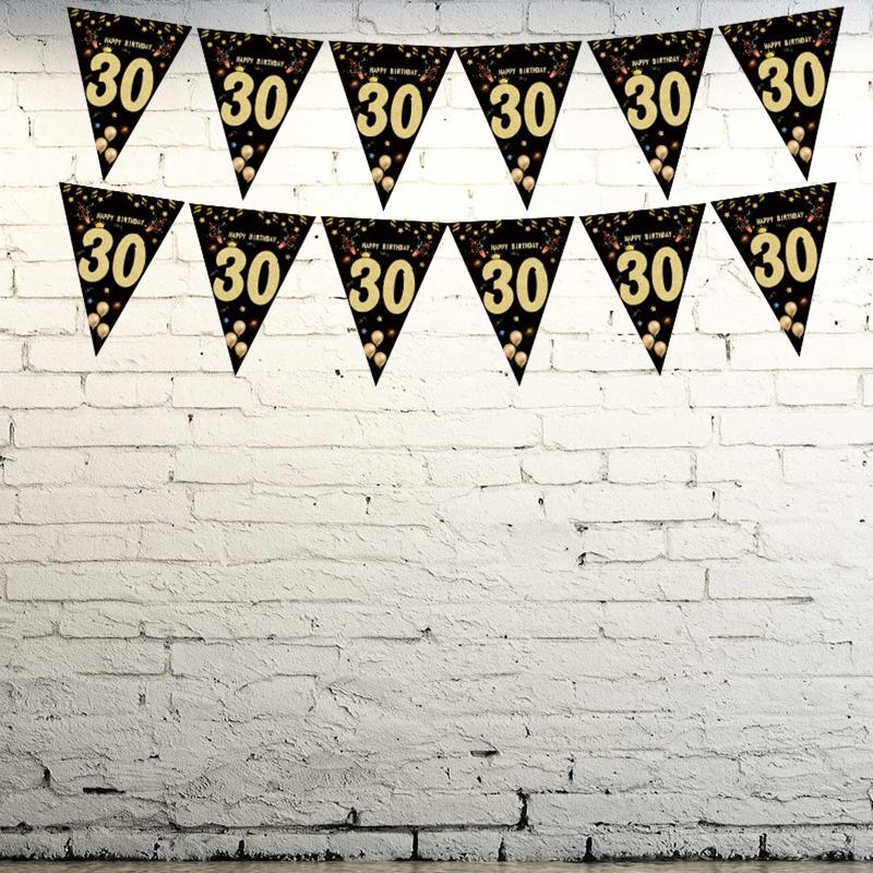30 /40/ 50 /60 Year Happy Birthday Banner Adult Birthday Anniversary Backdrop Decoration for Birthday Party Background