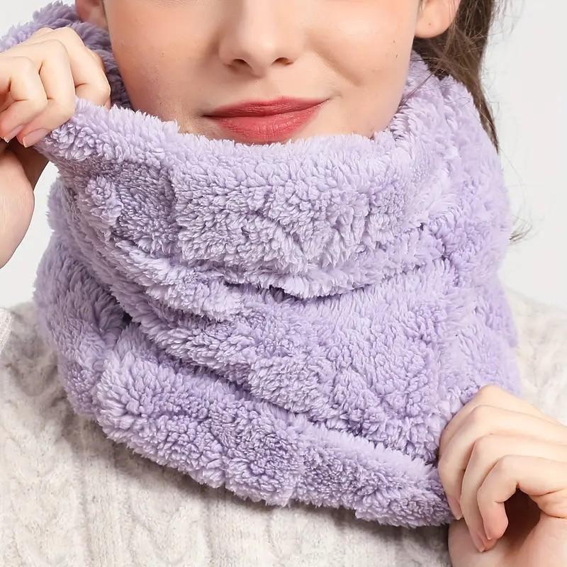Faux fur plush faux fur scarf solid color soft neck leggings cute solid color cold resistant neck protection ski mask women daily use winter outdoor