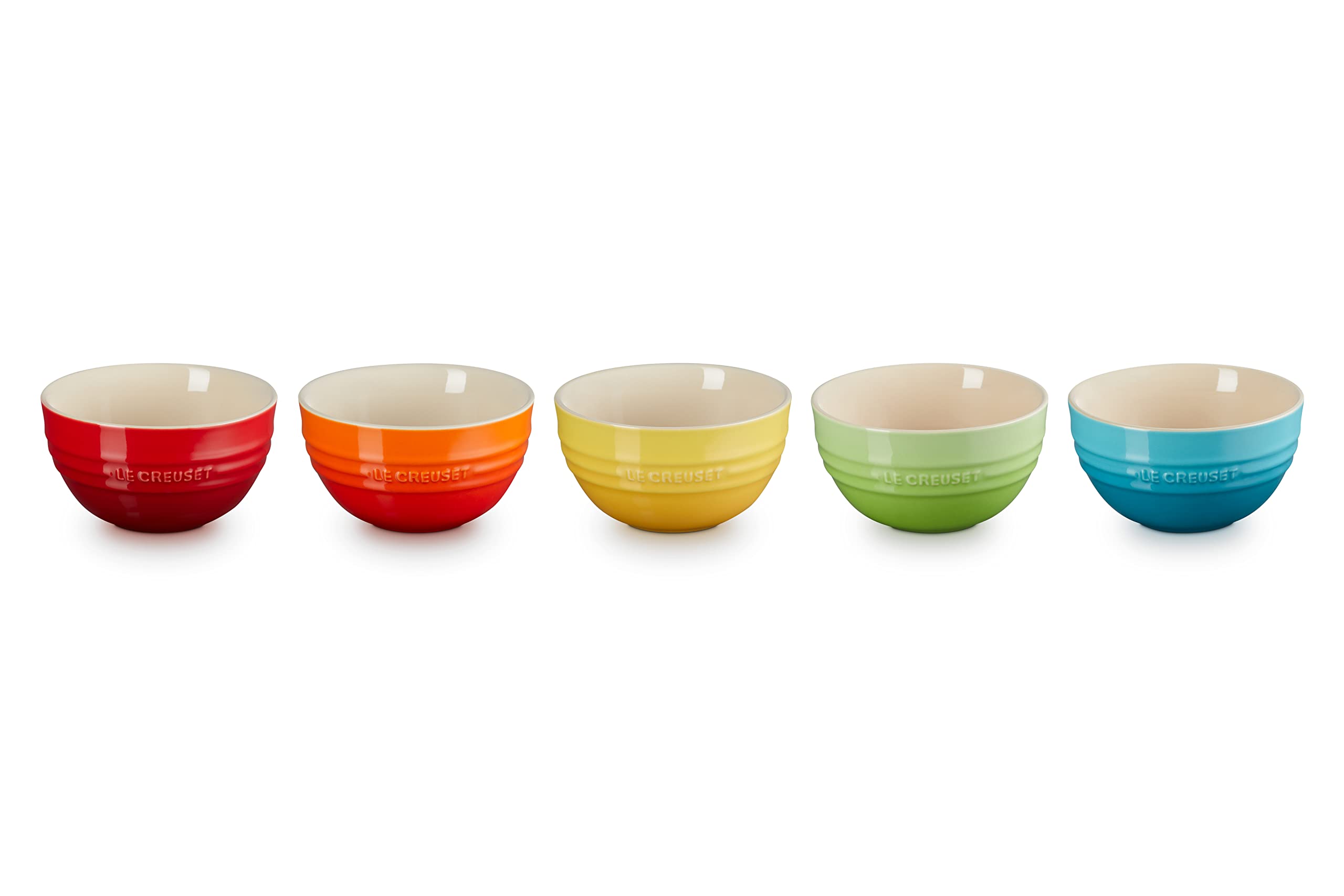 Le Creuset Rice Bowl, 12cm Diameter, Rainbow, Heat Resistant, Cold Resistant, Microwave, Oven, Dishwasher Safe, Set of 5