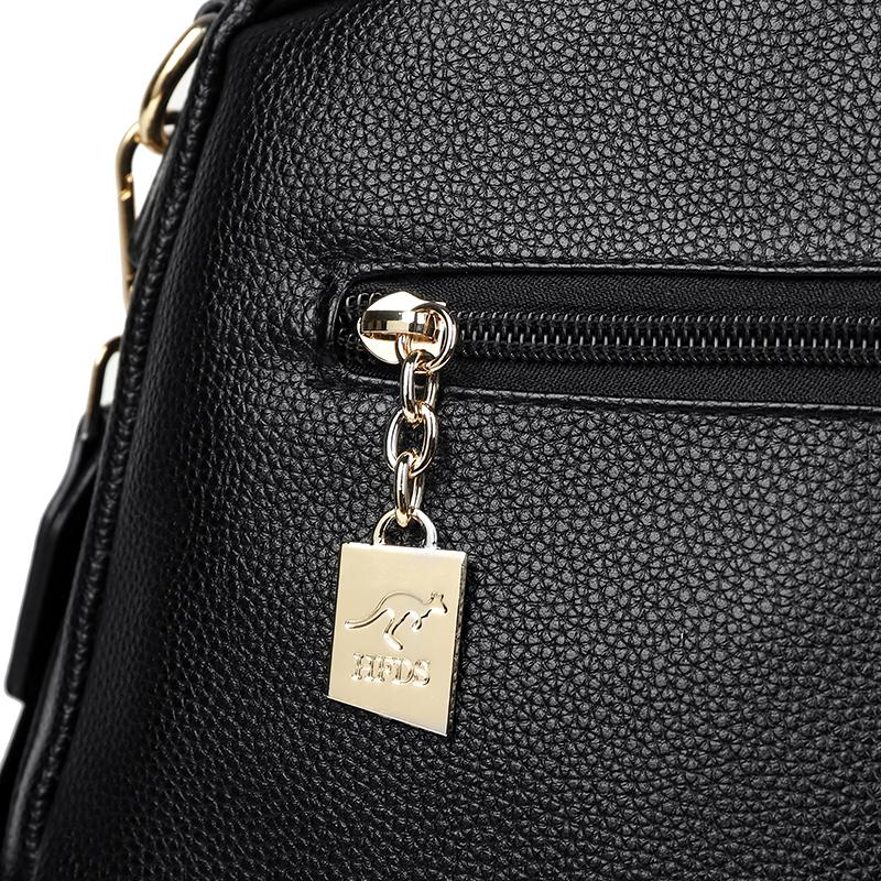 Vintage Backpack Women's Solid Color Backpack Large Capacity Schoolbag