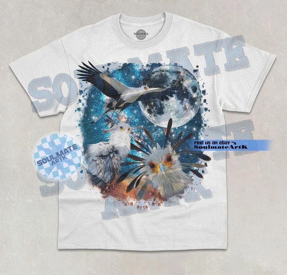 Three Secretary Moon T-Shirt Funny Bird Lover Three Moon Parody Graphic Shirt 3XL