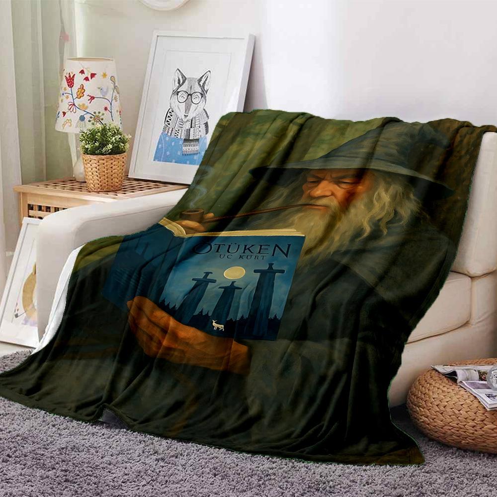 

1pc Wizard Smoking Pipe Flannel Blanket Soft Warm Throw for Home, Office, Travel, All-Season Cozy Bedding GiftL1119 80cmx120cm(31inx47in)