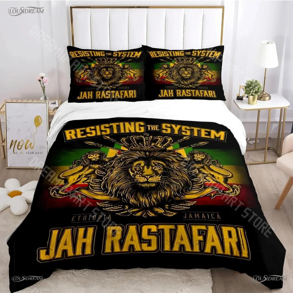 3D-Druck Bob Marley Musik Bettbezug Decke Bettwäsche-Sets Weiche Steppdeckenbezüge und Kissenbezüge für Jugendliche Jungen Einzelbett Doppelbett