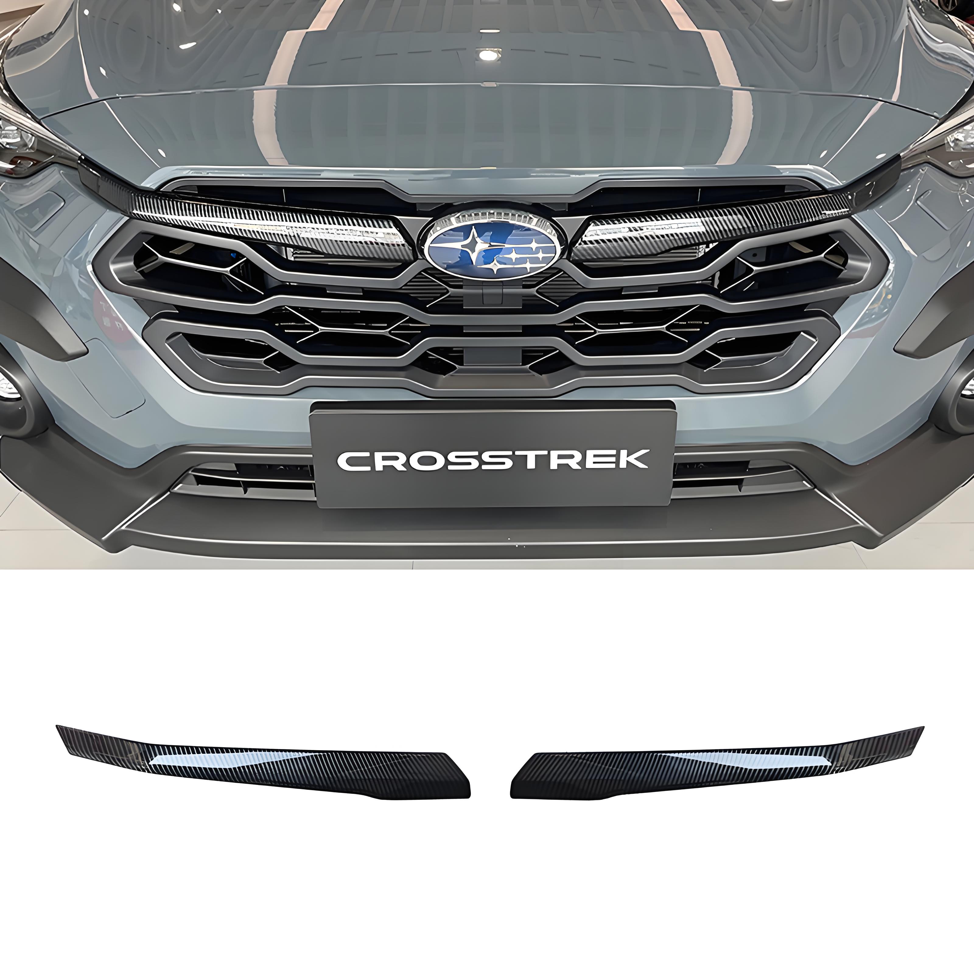 ZCH5  For Subaru Crosstrek 2023 2024 Carbon Fiber Style Car Grille Trim Strip Cover Accessories