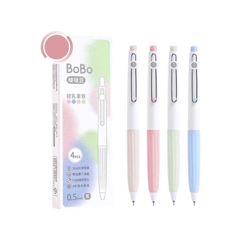 4PCS Ergonomic Pens for Exam Writing Smooth 0.5mm Tip Dark Ink School Office Supplies Night Visibility Design
