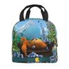 Grizzy And The Lemmings Cartoon Insulated Lunch Bags for Men Women Food Container Bags Reusable Thermal Cooler Lunch Boxes