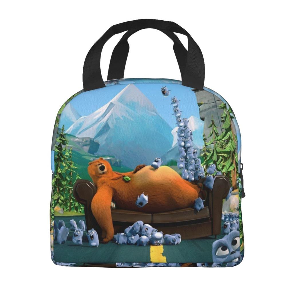 Grizzy And The Lemmings Cartoon Insulated Lunch Bags for Men Women Food Container Bags Reusable Thermal Cooler Lunch Boxes