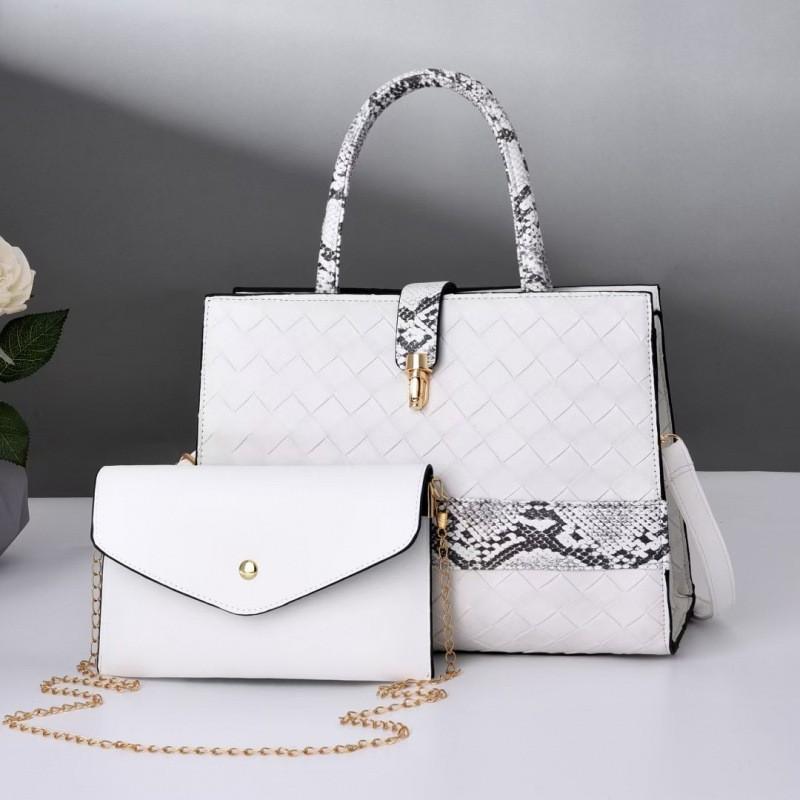 Contrast Color Large Capacity Single Shoulder Crossbody Bag With Weaving Design