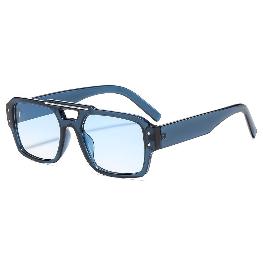 New Retro Double Beam Pilot Sunglasses Women Men UV400 Protection Rivet Design Trendy All Match Casual