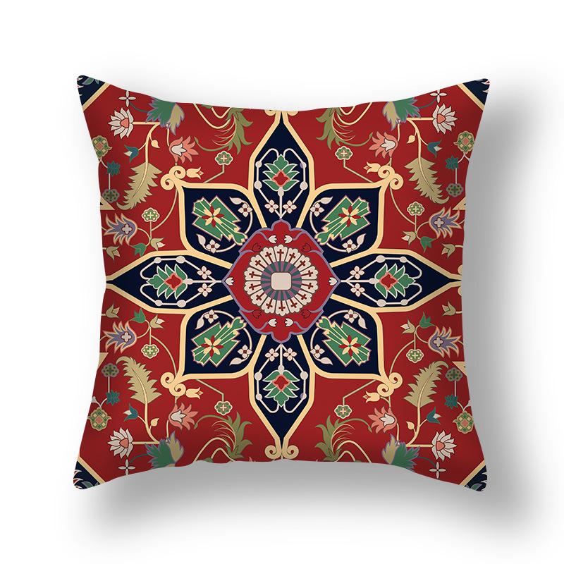 New Persian Carpet Pillowcase Holiday Decorative Pillow Short Plush Cartoon Print Sofa Pillow