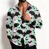 Men's Halloween Shirt Jacket Casual Loose Fit Lapel Collar Breathable for Spring and Fall