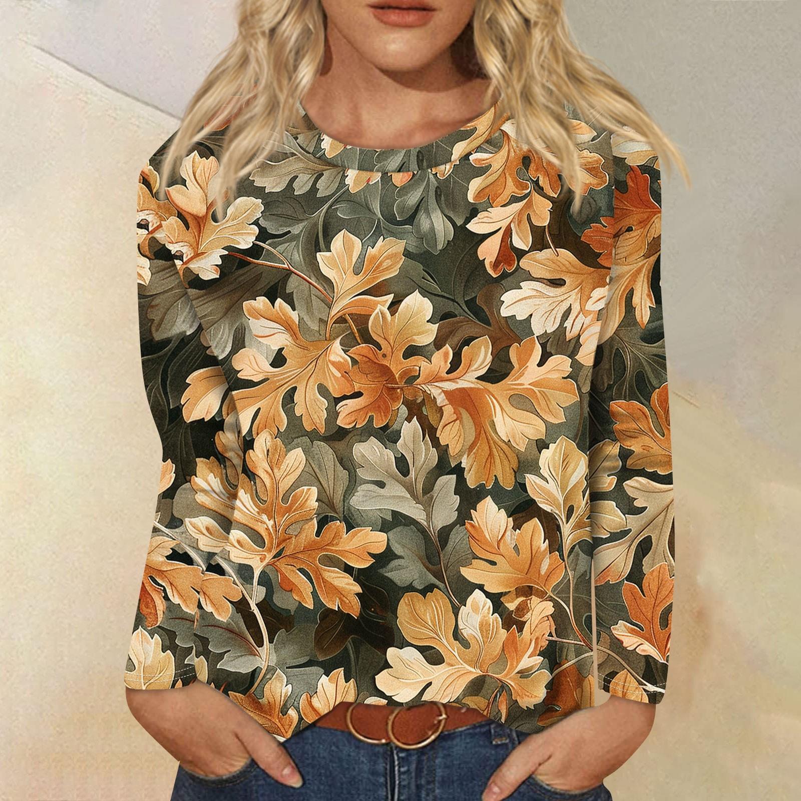 

Женские рубашки с длинным рукавом и круглым вырезом, базовая футболка, повседневный топ, осенняя модная туника, облегающие футболки M оранжевый