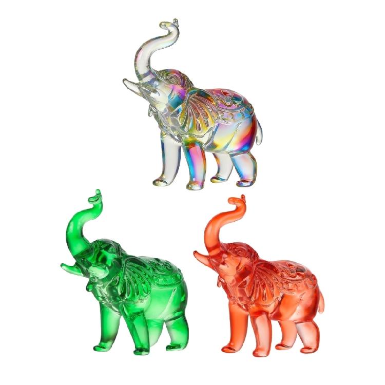 Crystal Elephant Statues Glass Elephant Figurines Collectibles Animal Sculpture Lucky Feng Shui Ornament Home Decors