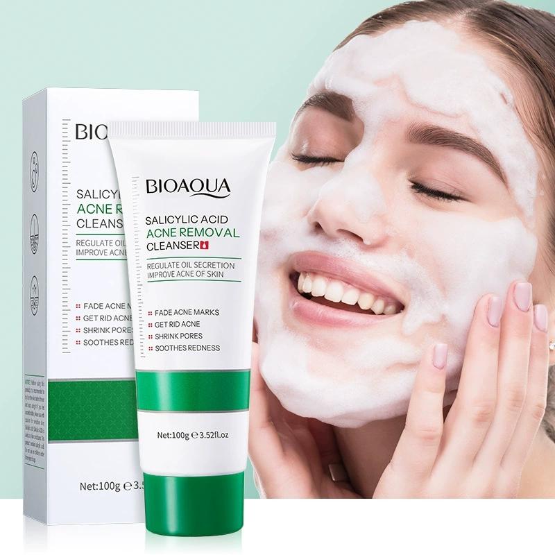 BIOAQUA Salicylic Acid Facial Cleanser Acne Treatment Moisturizing Oil Control Face Wash Foam Face Cleanser Skin Care