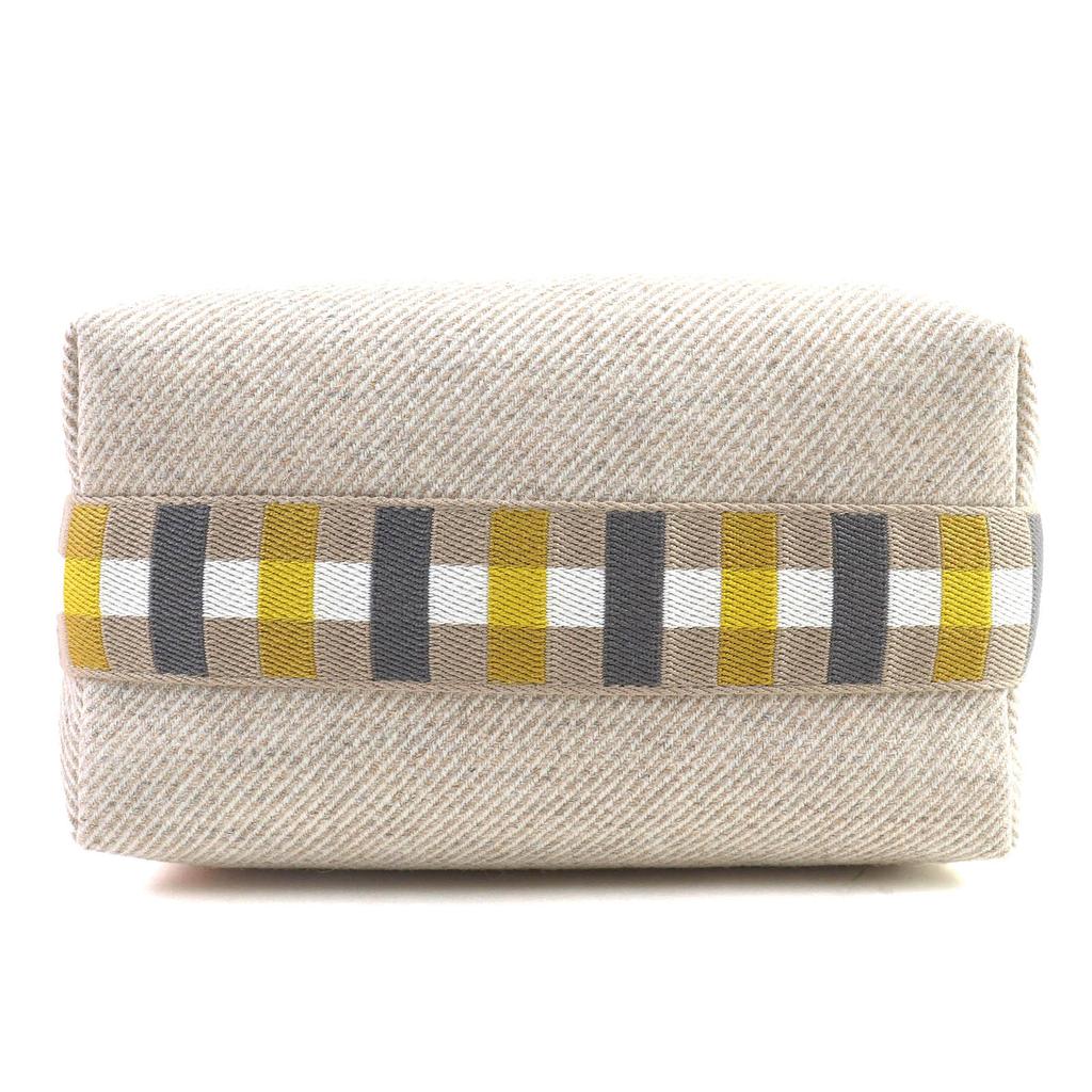 Pristine HERMES Pouch BRIDE A BLACK PM OC Serie Button Handbag wool Women Used